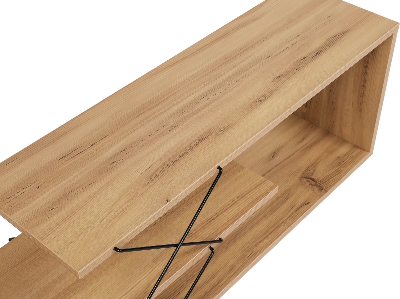 Komodë TV Hanah Home, dizajn zigzag, ngjyrë lisi