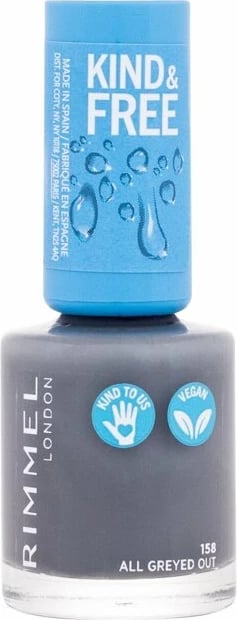 Llak për thonj për femra Rimmel London Kind & Free 158 All Greyed Out gri 8ml