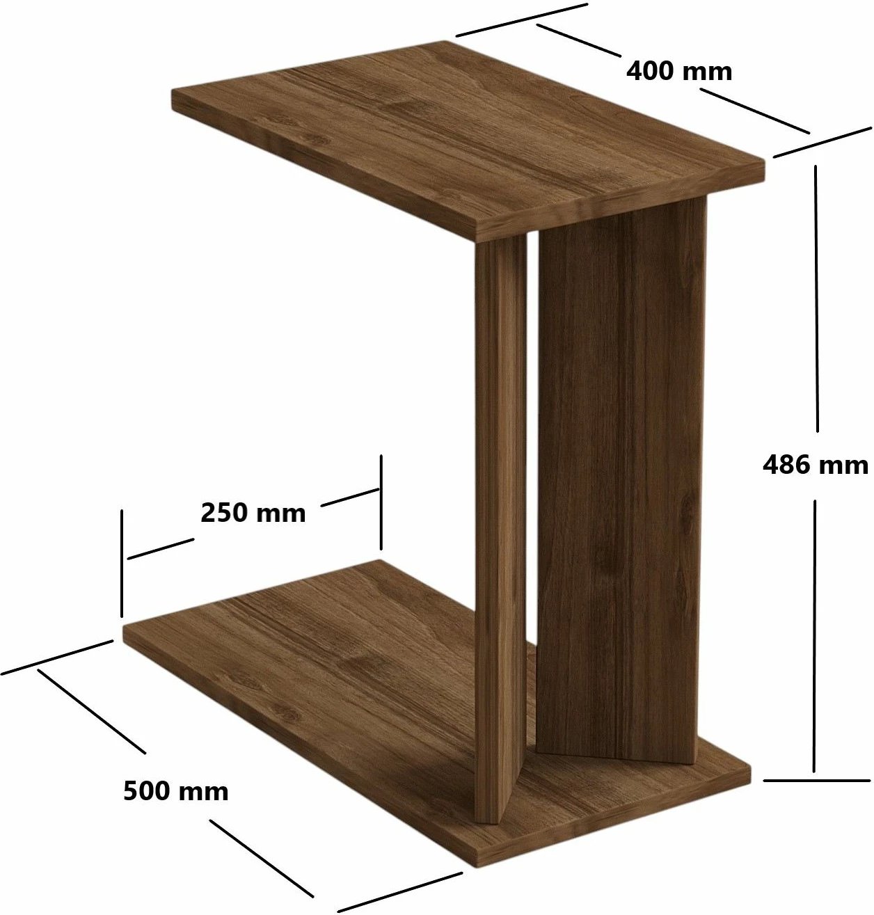 Tavolinë anësore, ngjyrë arre, Skye Decor, Lun