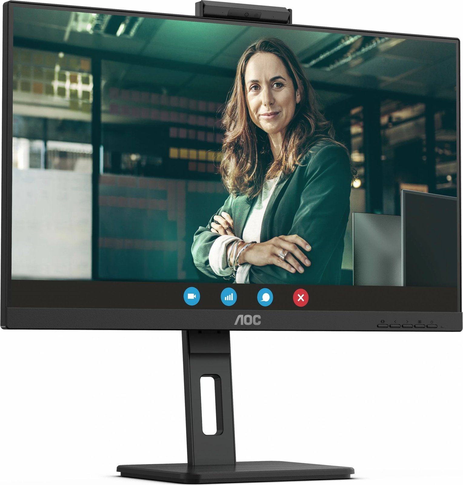 Monitor AOC 24P3QW 23.8 inç IPS Full HD 75Hz me altoparlantë dhe webcam