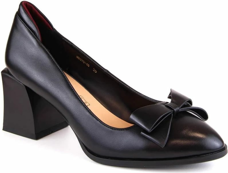 Këpucë me taka S.Barski për femra, të zeza
