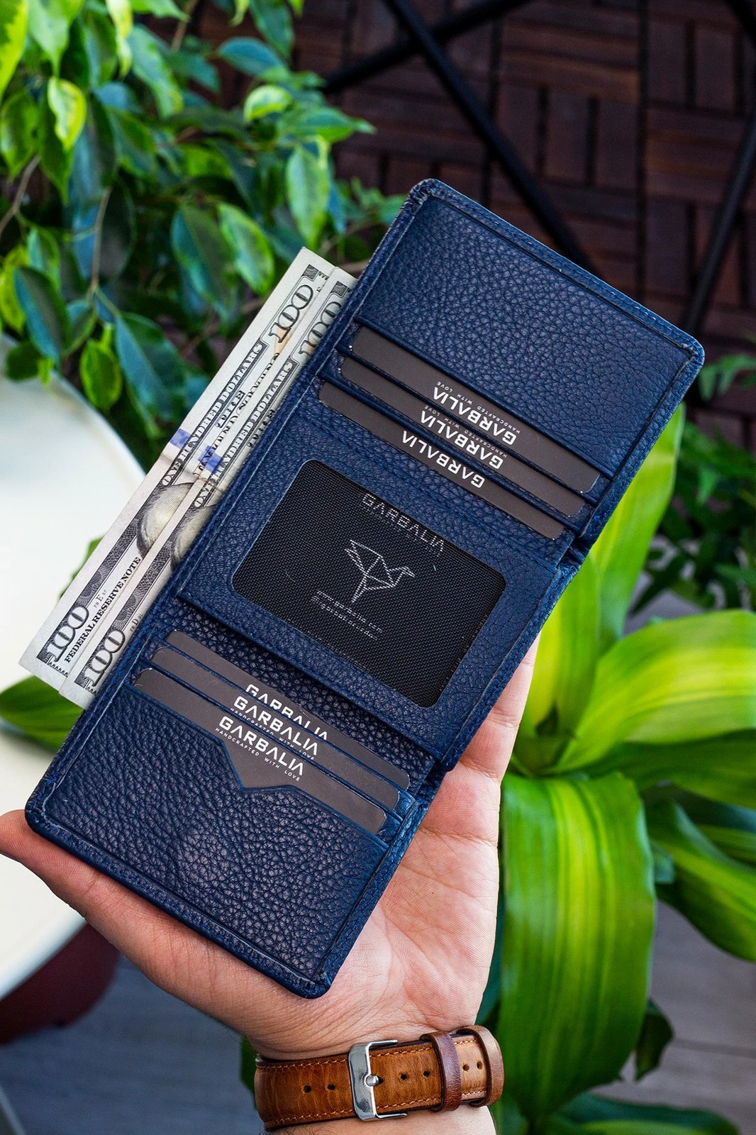 Portofol për burra, lëkurë origjinale, ngjyrë e kaltër e errët, Zoozie Bags, Western