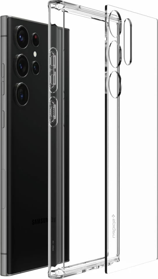 Mbështjellës Spigen Ultra Hybrid për Samsung Galaxy S23 Ultra, Transparent