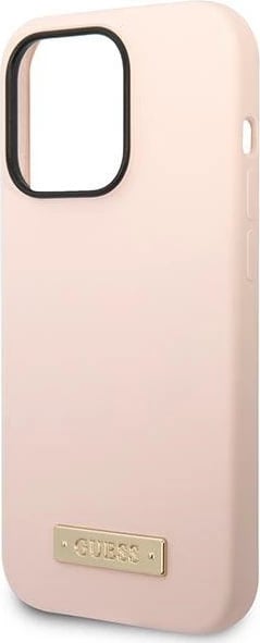 Mbështjellës Guess GUHMP14XSBPLP për iPhone 14 Pro Max 6.7", silikon, MagSafe, rozë