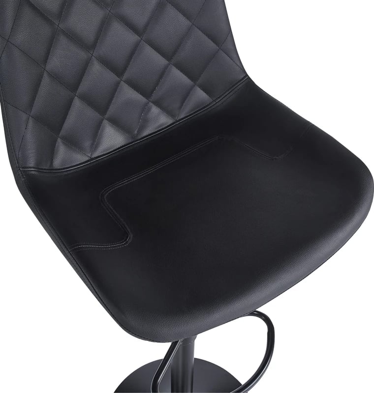 Set 2 karrige për bar Libra, ngjyrë e zezë, PU-metal, 49x55x115cm