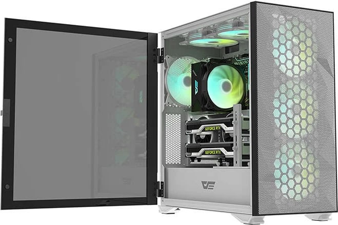 Set ventilatorësh kompjuteri Darkflash C6 3in1, 120x120 mm, ARGB, i bardhë