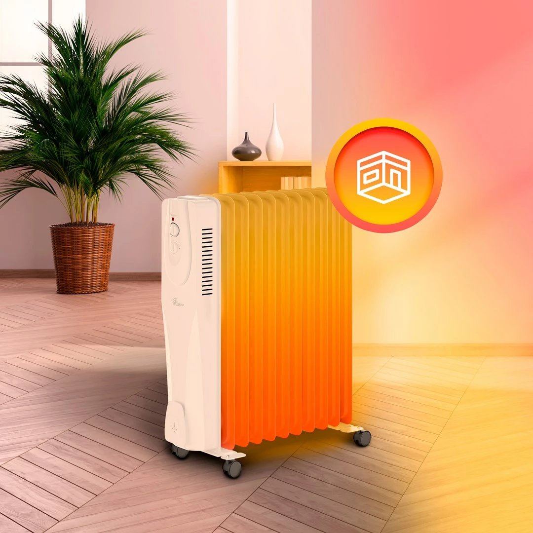 Radiator me vaj Extralink NY-25W1, 2500W, 11 elemente, Bardhë