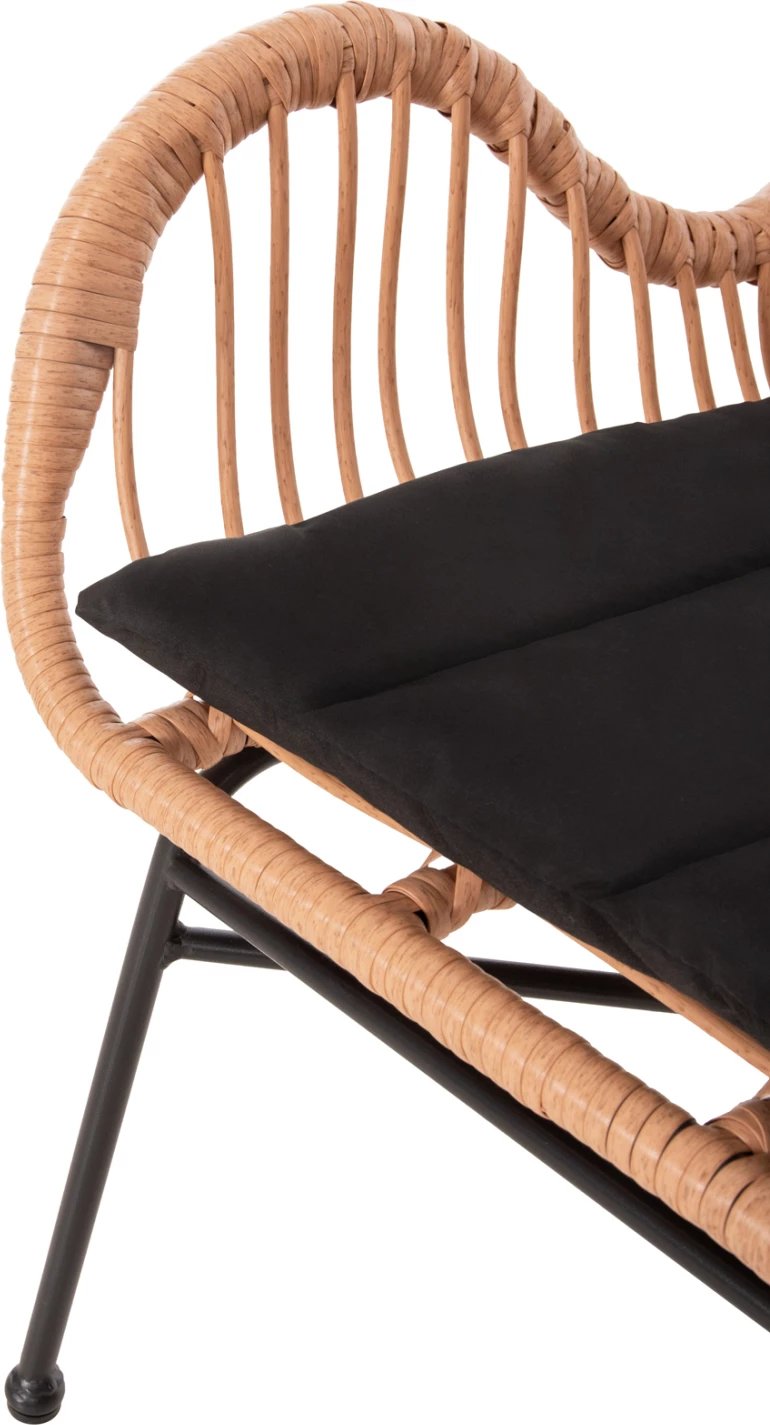 Karrige e jashtme bergere stil, Allegra, FH5704.11, p.e. rattan, ngjyrë bezhë-metal i zi, 66x59x90H cm