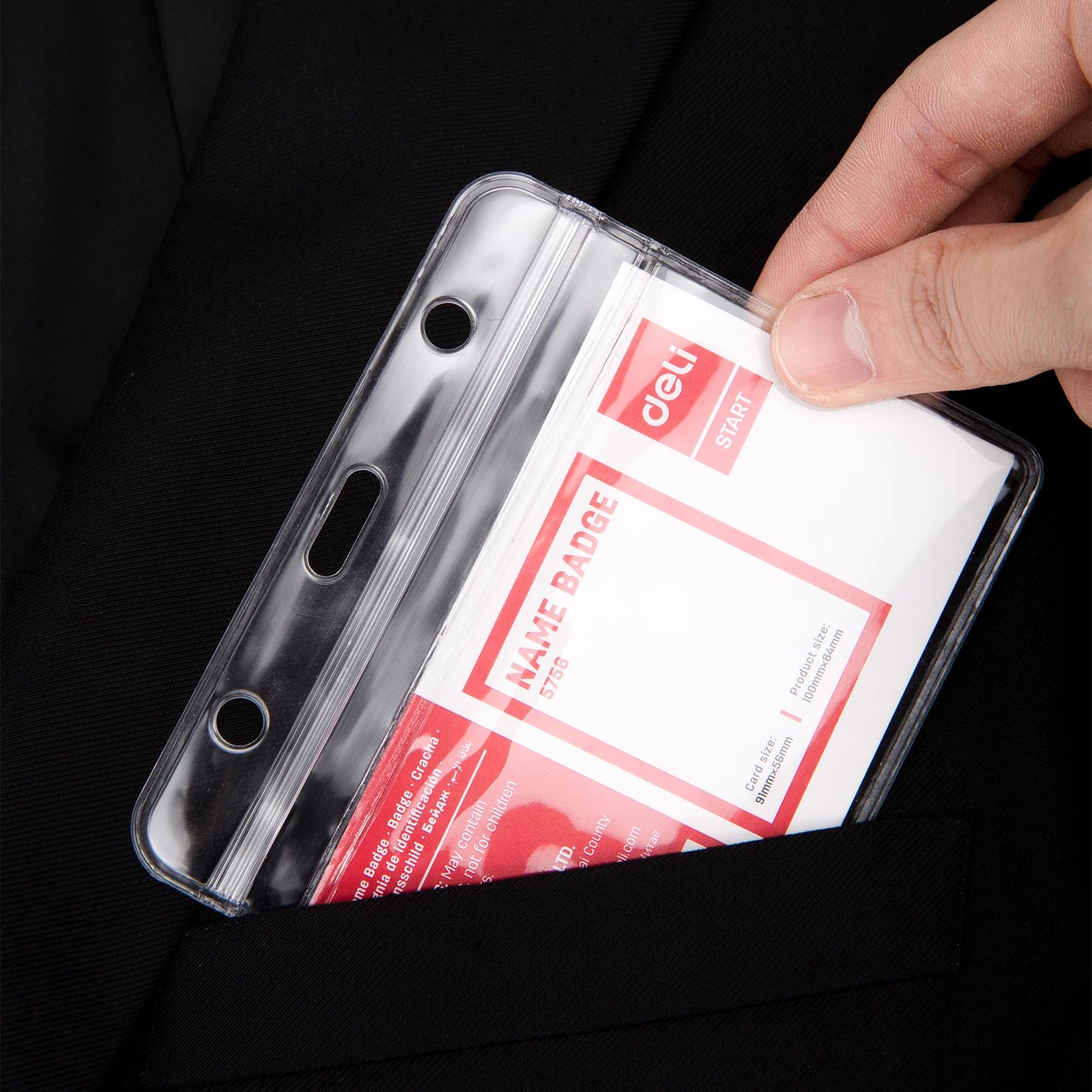 DELI Mbajtës Transparent për ID kartelë