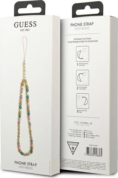 Varëse për telefon Guess GUSTFLWP, Heishi Beads, rozë/jeshile