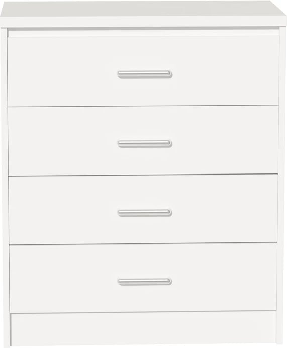 Komodë me 4 sirtarë Olympus, ngjyrë e bardhë, 80x40x95