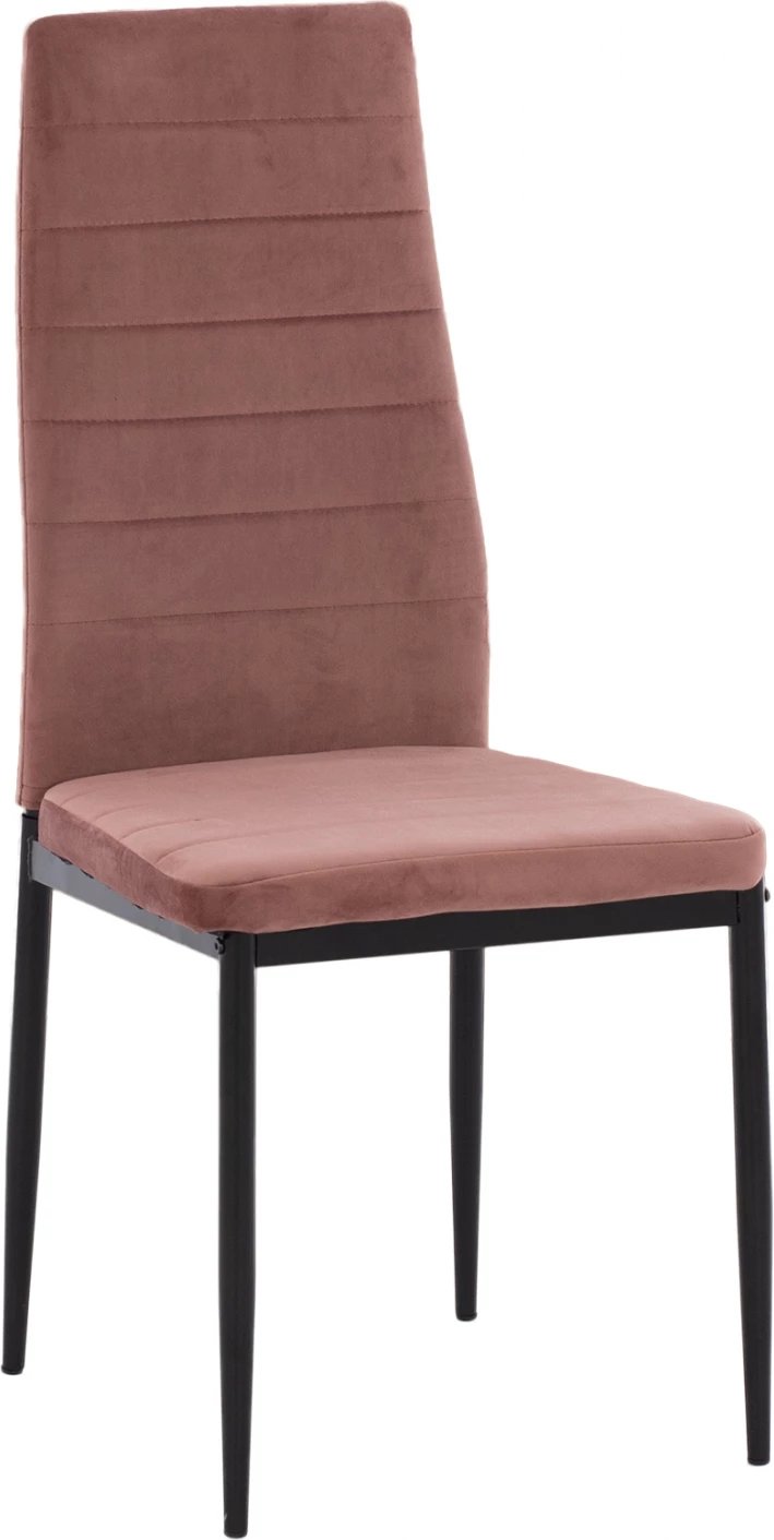 Karrige metalike FH0037.32, kadife rozë e zbehtë, me kornizë metalike, set prej 4 copash