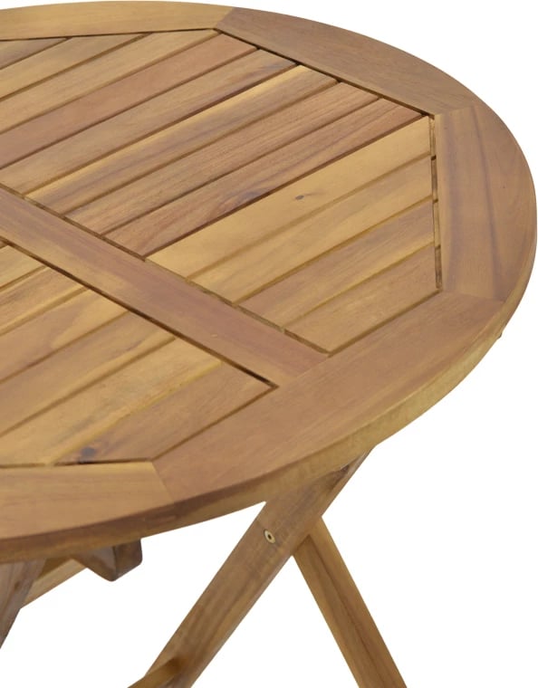 Tavolinë Capruva palosëse, dru akacie natyrale, D70x74cm