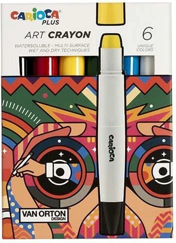 Markerë Carioca Plus Art Crayon 6 Ngjyra