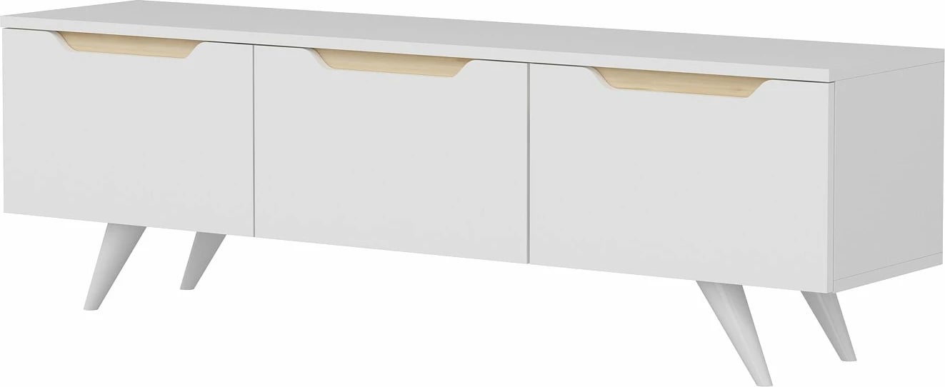 Komodë TV Hanah Home, Prag, e bardhë dhe lis