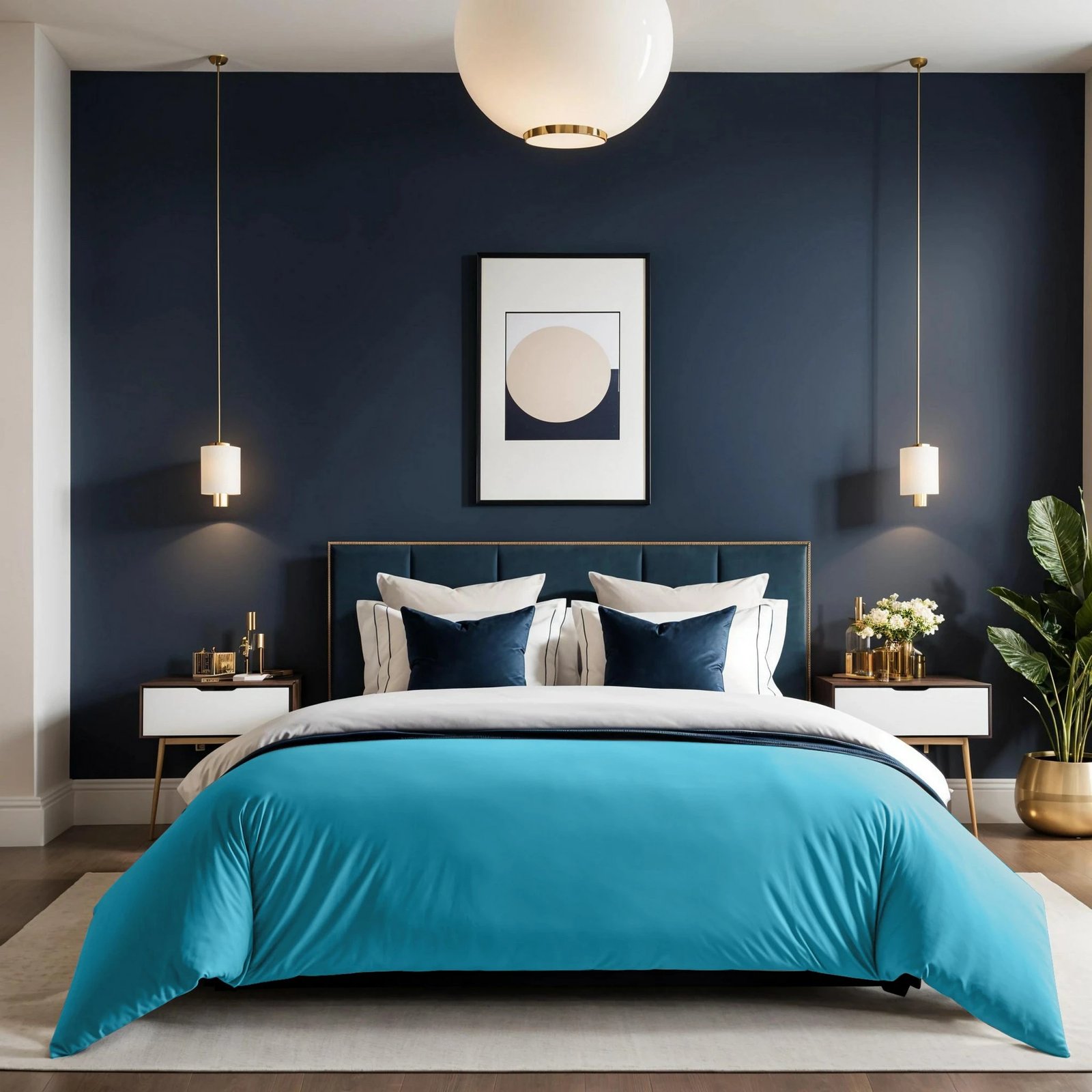 Mbulesë jorgani super king, ranforce, ngjyrë turquoise, L'essentiel, 260x220cm