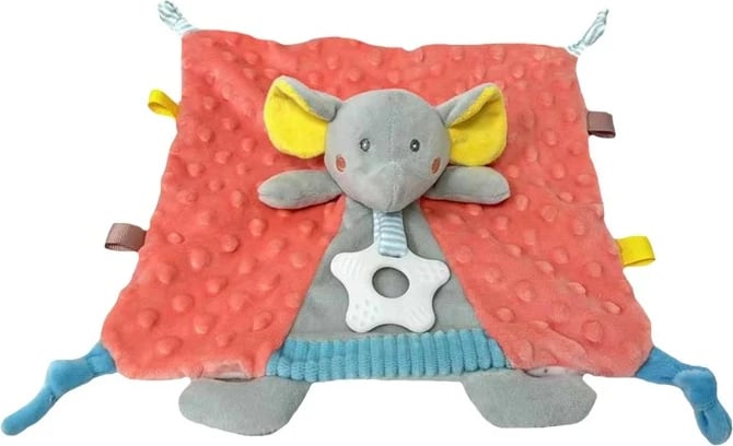 Lodër pelushi elefant TULILO Miluś, 25x25cm, shumëngjyrëshe
