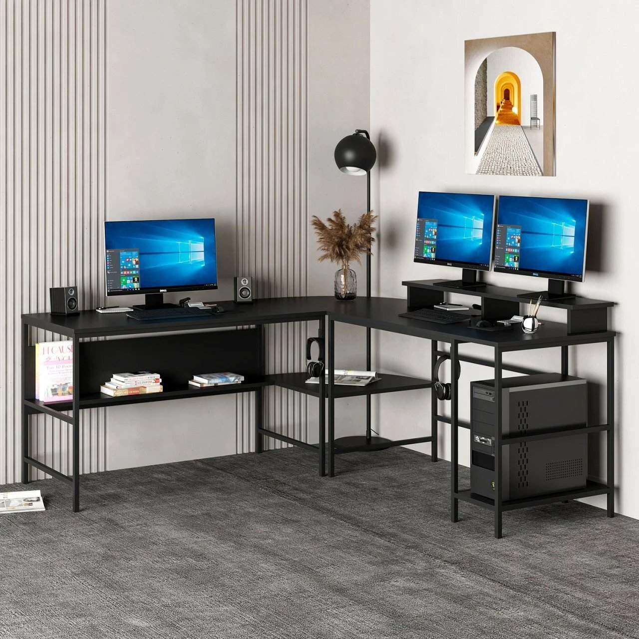 Tavolinë pune për studim, ngjyrë e zezë, Skye Decor Greta Matte 7042