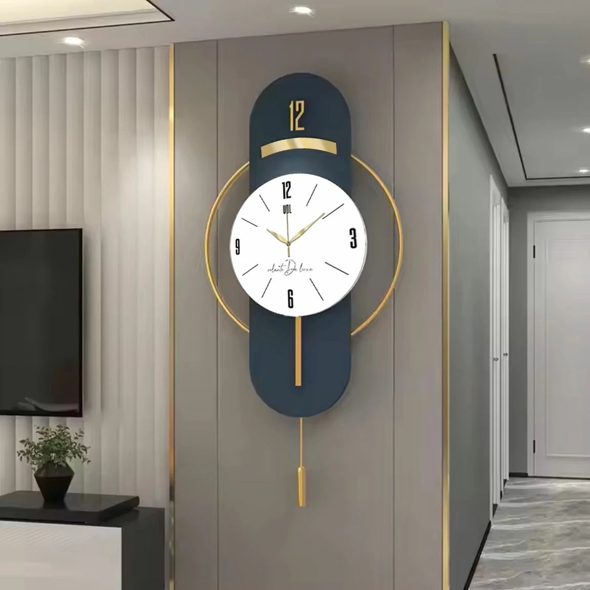 Orë muri dekorative Wallity, ngjyrë blu e errët, Vlnt101