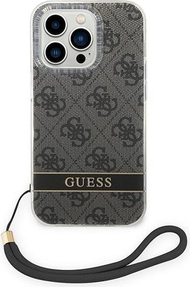 Mbështjellës Guess GUOHCP14XH4STK për iPhone 14 Pro Max 6.7", i fortë, me rrip, i zi