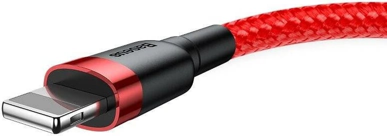 Kabllo USB Lightning Baseus Cafule, 0.5m, 2.4A, e kuqe