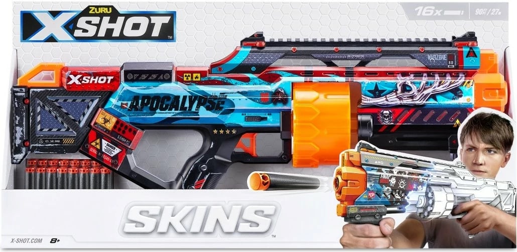 Blaster lodër ZURU X-Shot Skins Last Stand, 16 shigjeta, shumëngjyrëshe, set