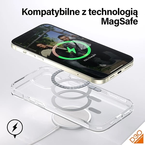Mbështjellës PanzerGlass HardCase me MagSafe, për iPhone 15 Plus / 14 Plus, Transparent