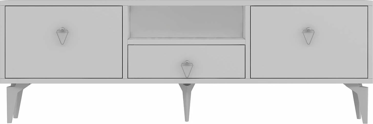 Komodë për TV Skye Decor, 1302-DROP-1, e bardhë, argjend