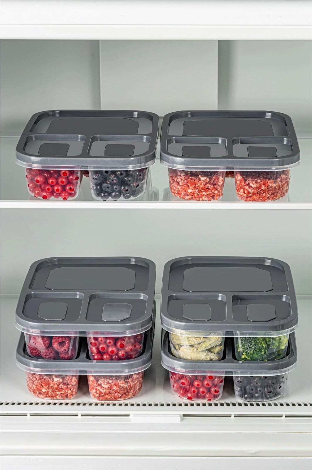 Set kuti plastike për organizim (6 copë), ngjyrë antracit, 15x24x5cm
