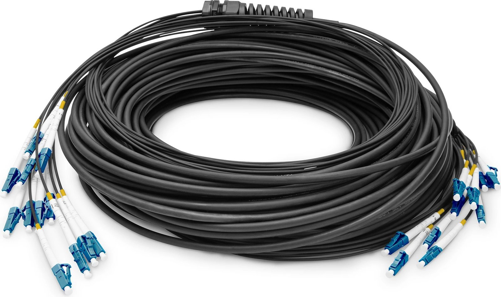 Kabllo fibër optike Digitus breakout OS2, 12 fibra, LC/UPC-LC/UPC, 75m, e zezë