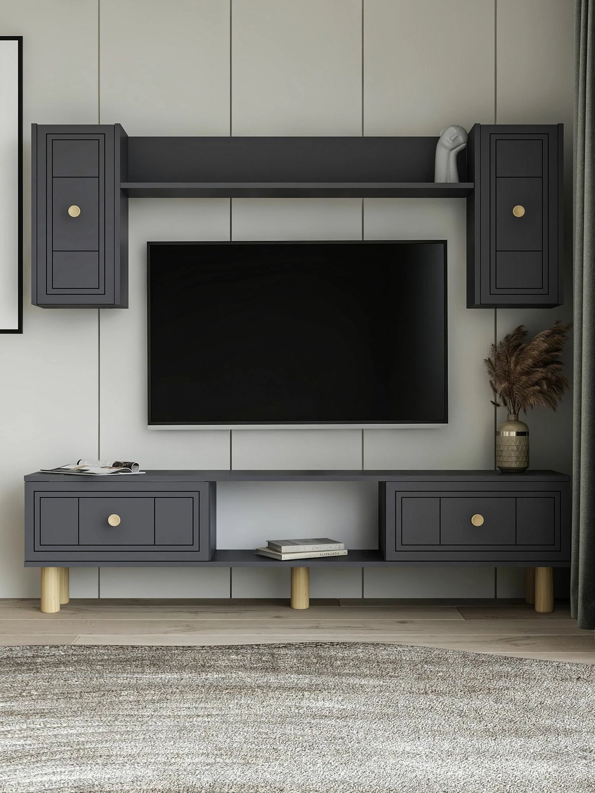 Njësi TV Dario Bohem, ngjyrë antracit, Skye Decor