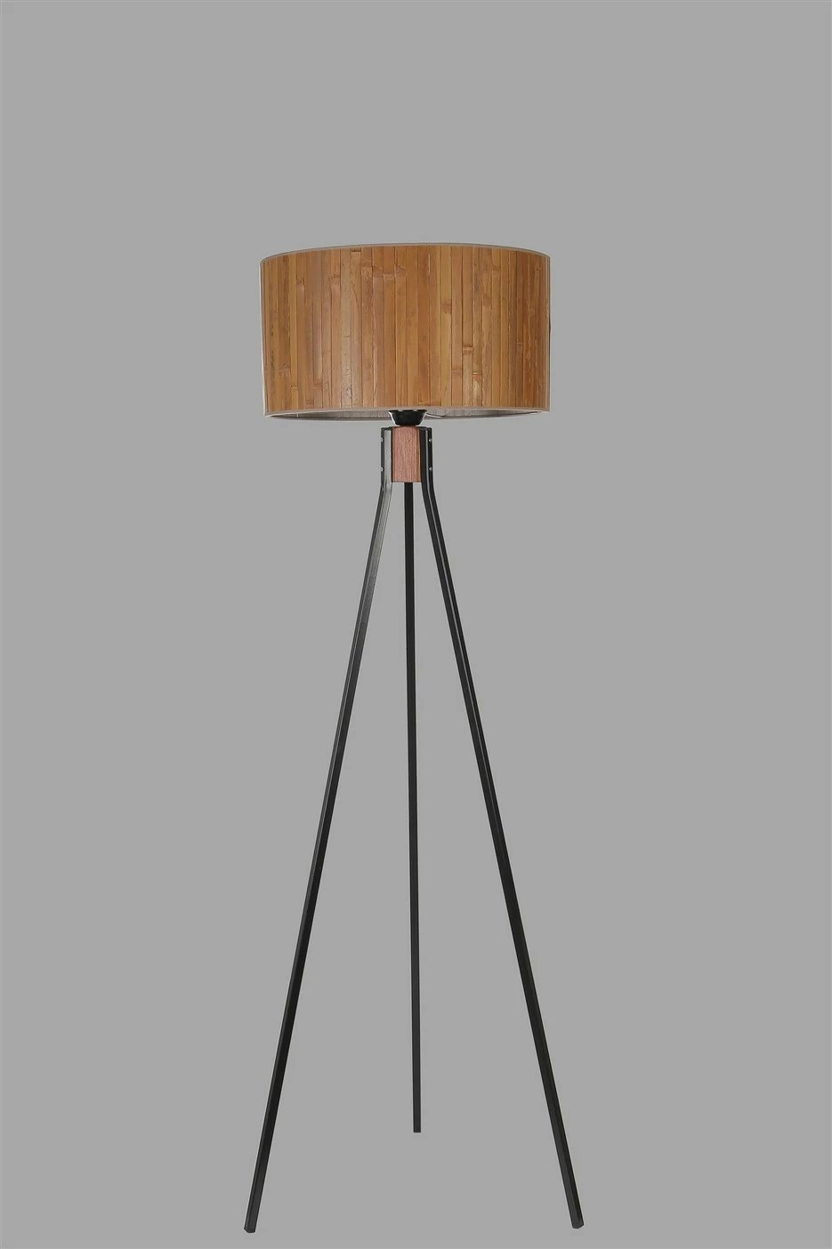 Llambë dyshemeje Opviq, trup druri dhe metal, kapak bambuje, 8828-5