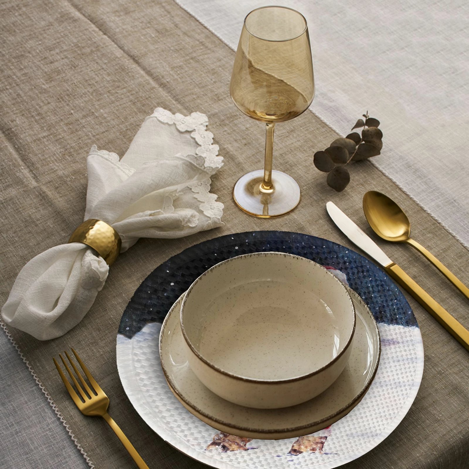 Set nënshtruesish tavoline Hermia Concept, shumëngjyrësh, 4 copë, 37cm