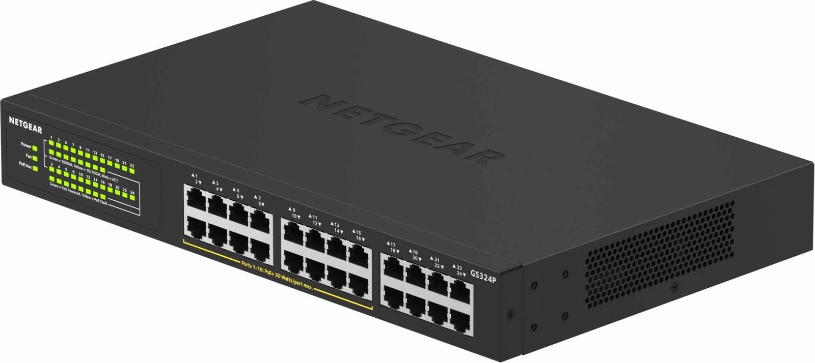 Switch NETGEAR GS324P, Gigabit Ethernet, PoE, 24 porte, 1U