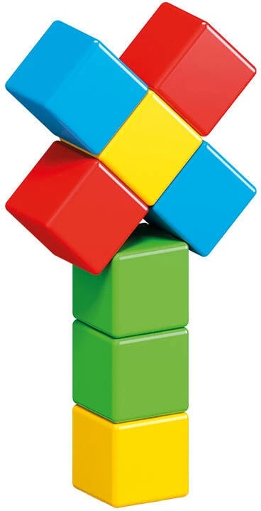 Set blloqe magnetike Geomag Magicube Color Recycled Crystal GEO-054, 8 copë, shumëngjyrëshe