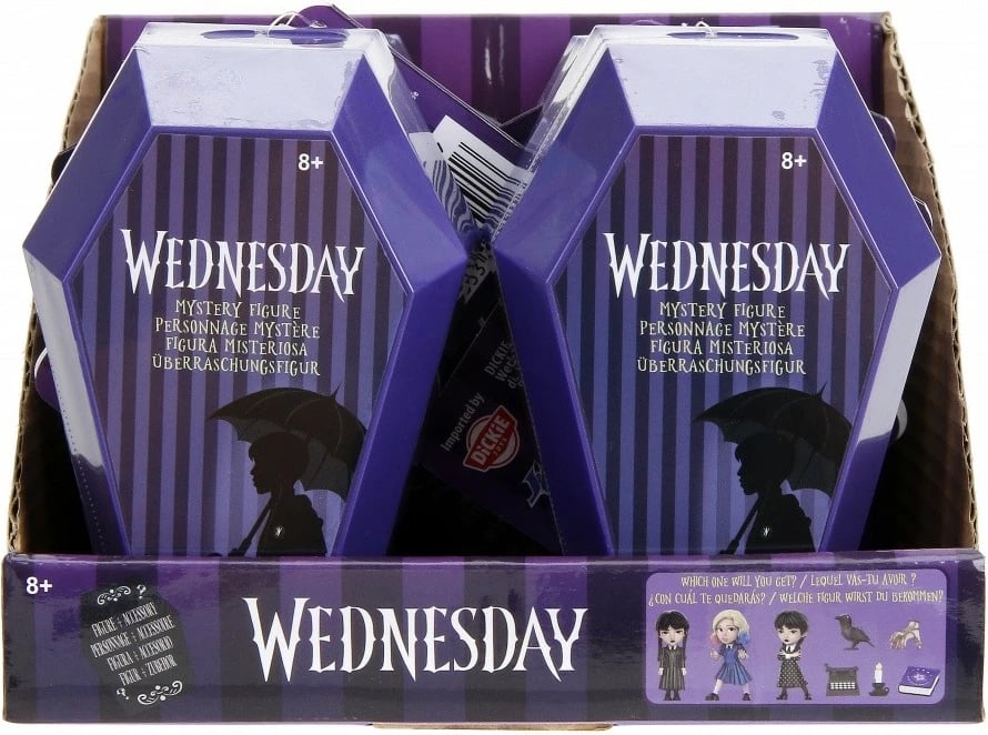 Figurinë metalike koleksionuese Wednesday Jada Toys Deluxe Blind Pack, 2.5 inç, set prej 8 copë