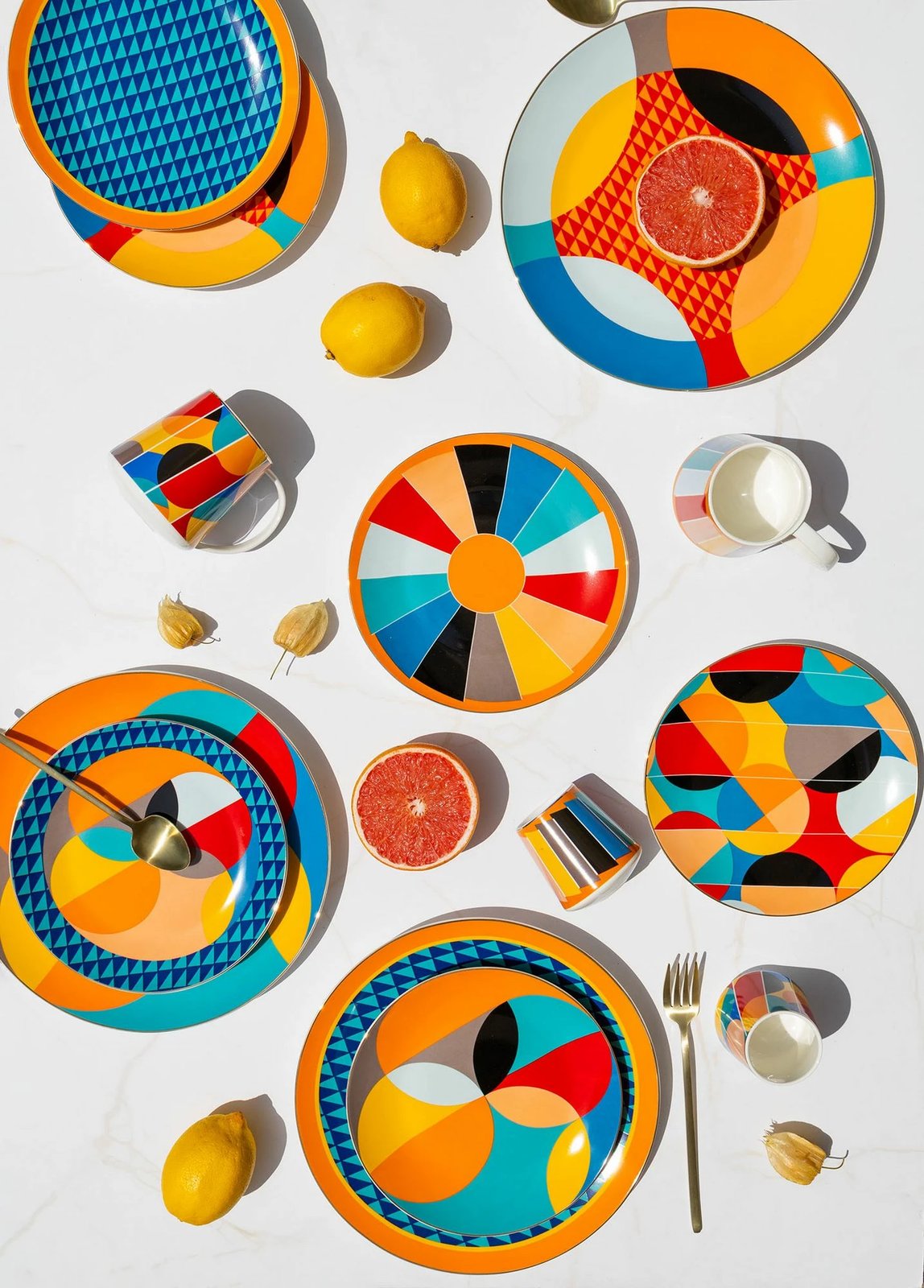 Set pjatash për ëmbëlsira, shumëngjyrëshe, Hermia, DNR0077, 6 copë