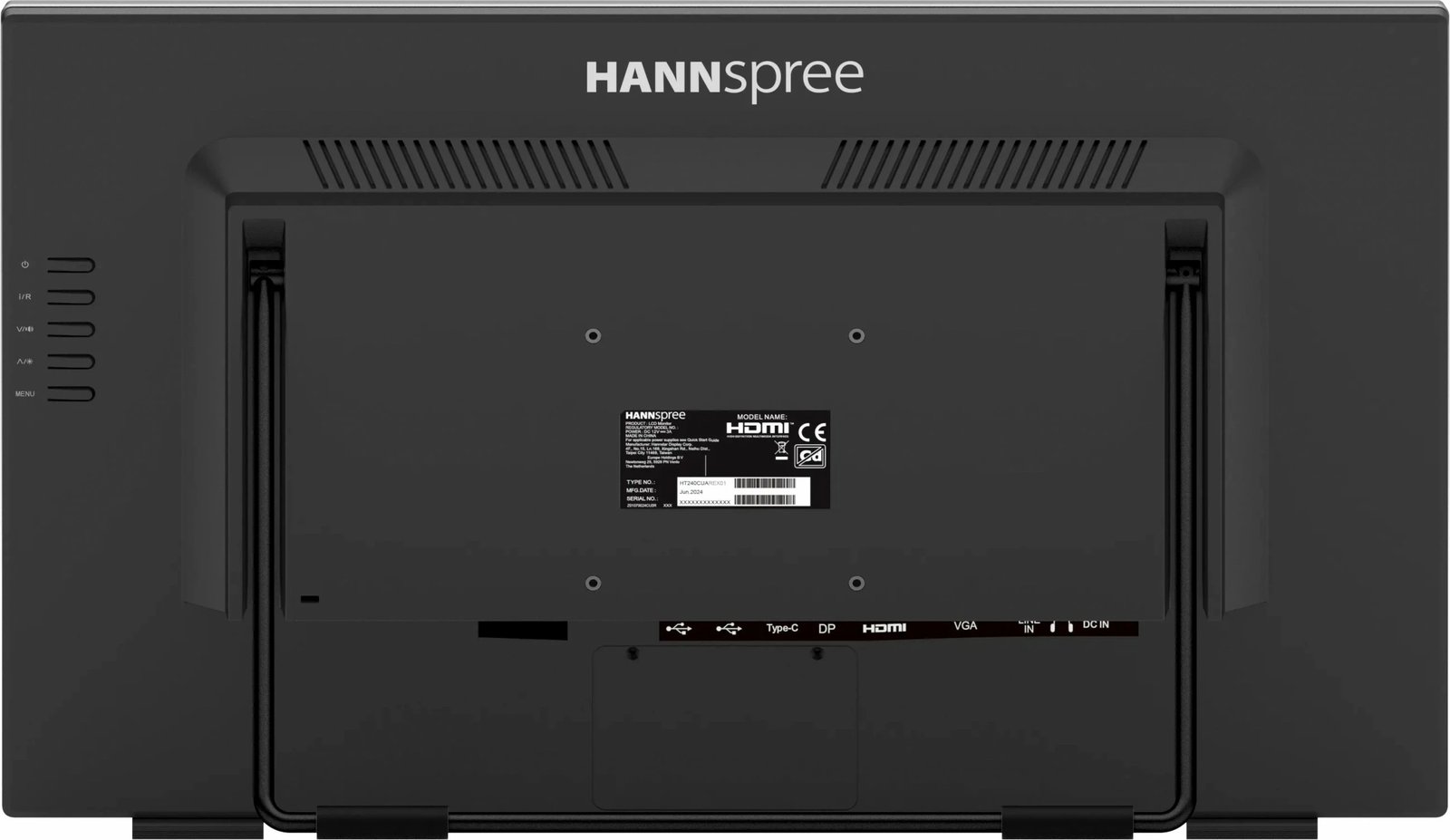 Monitor Hannspree HT240CUA 23.8 inç, Full HD, Touchscreen, HDMI+DP+USB-C, e zezë