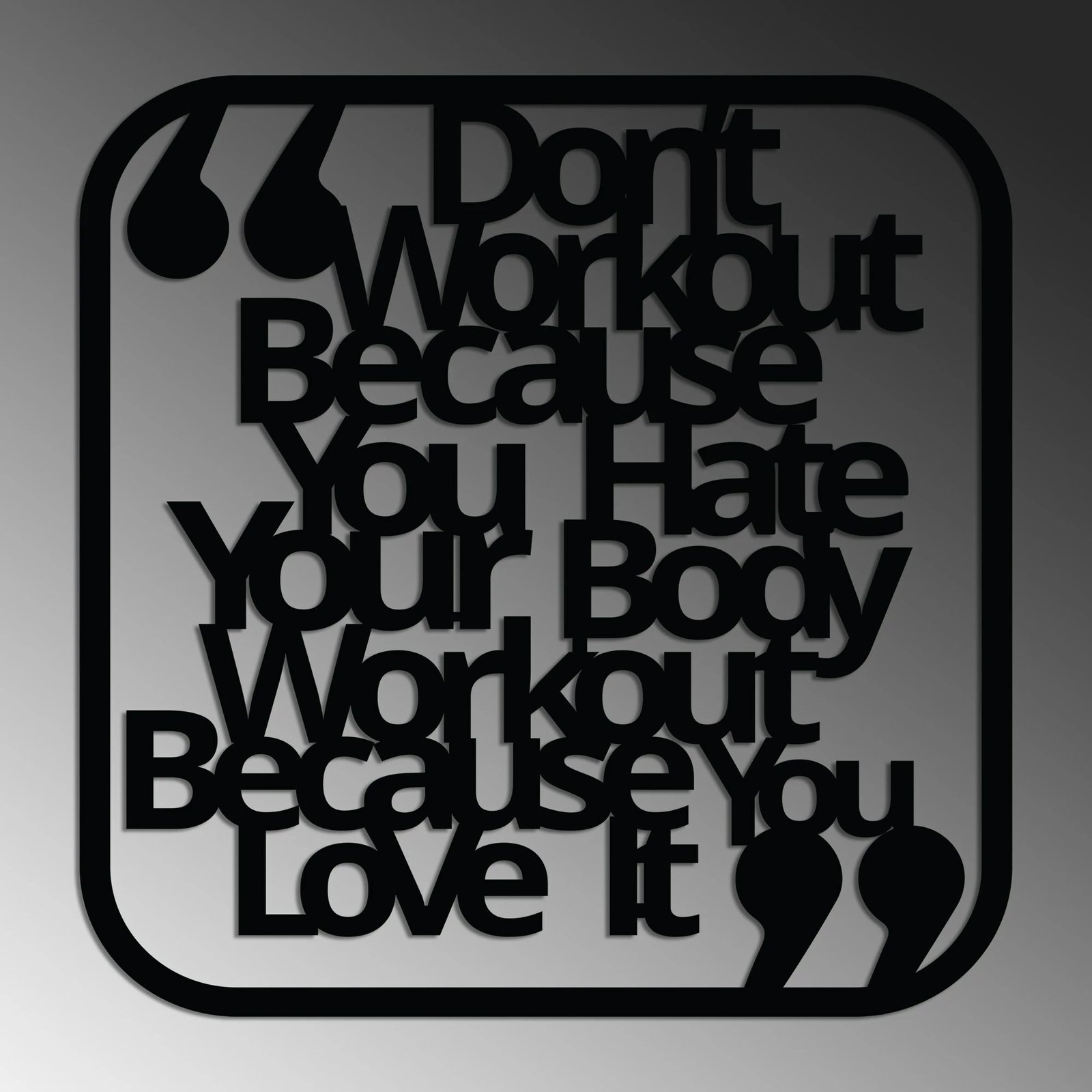 Aksesor dekorativ metalik për mur, Wallity, Don't Workout