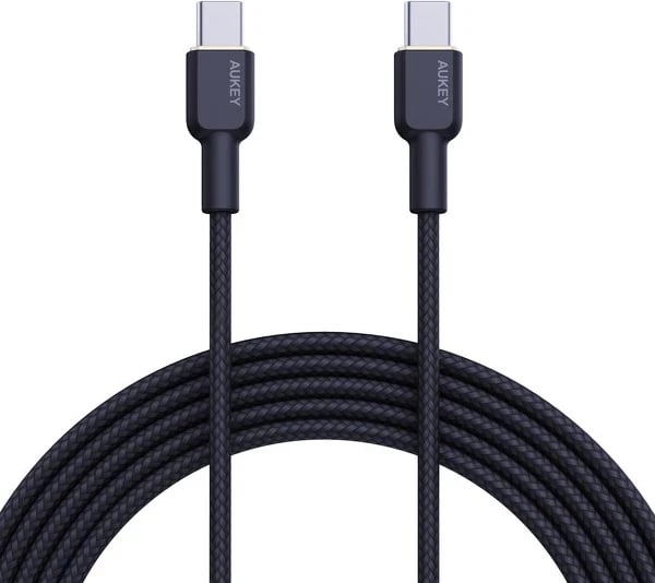 Kabllo AUKEY CB-NCC1 USB-C Type-C PD 60W 3A 1m Nylon e Zezë