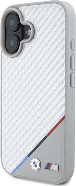 Mbështjellës BMW M Carbon Tricolor Line MagSafe për iPhone 16, Gri