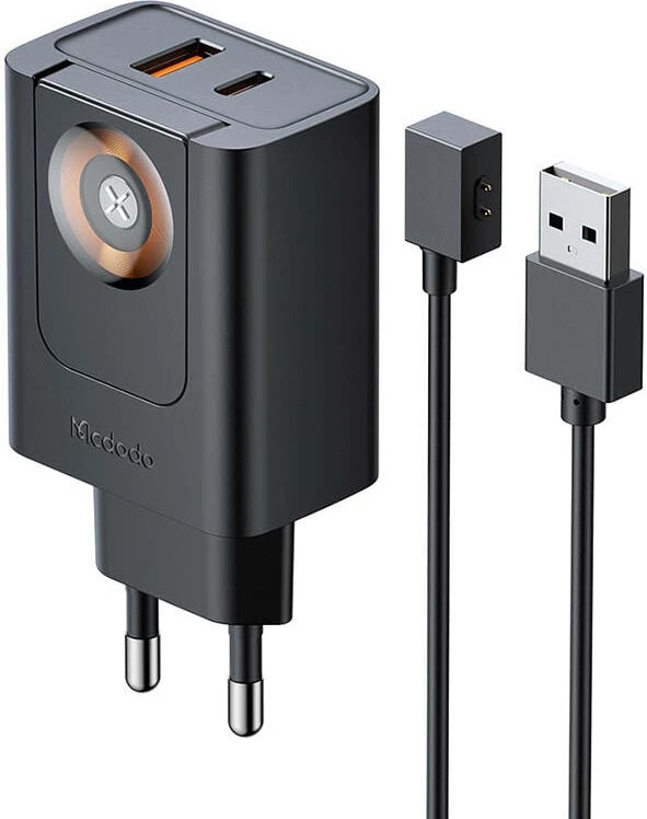 Karikues Mcdodo CH-3700 30W 2-në-1 USB-C+A, i zi