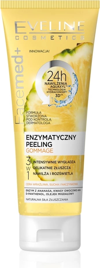 Peeling enzimatik për fytyrë Eveline Cosmetics Facemed+ 3w1 Gommage për femra, 50ml