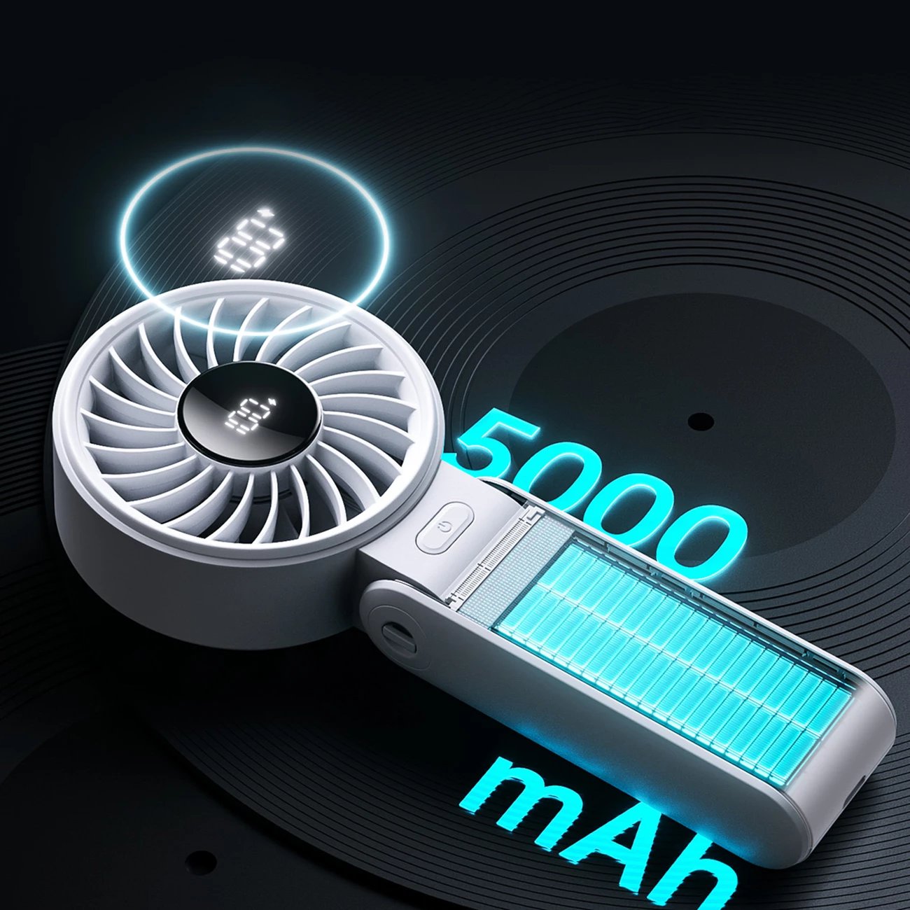 Ventilator dore Jisulife Life7, 3600mAh, USB-C, Gri