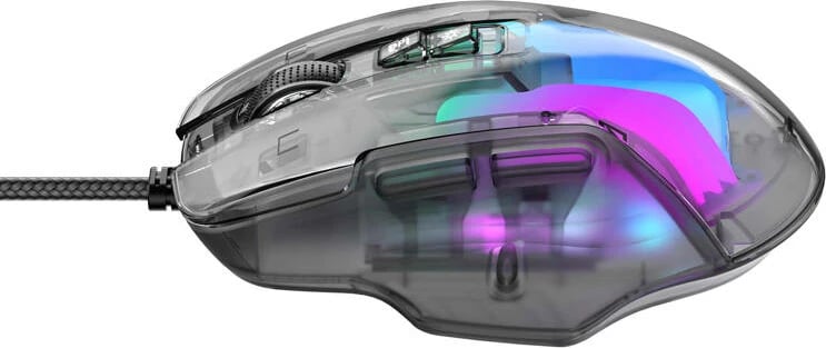 Maus gaming Havit MS1011SE me kabllo, 7200 DPI, 7 butona, transparent/zi Maus gaming Havit MS1011SE me kabllo, 7200 DPI, 7 butona, transparent/zi