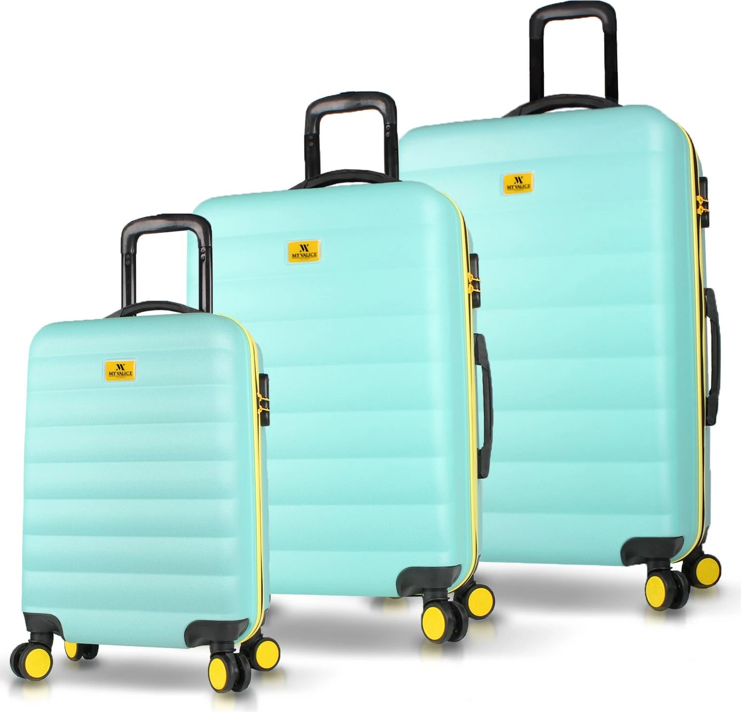 Set valixhesh (3 copë), ngjyrë mint, Zoozie Bags, 6438