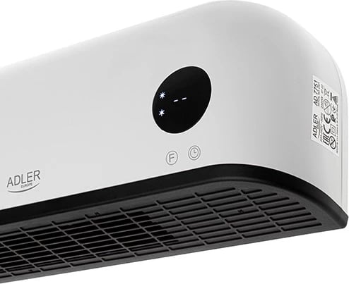 Perde ajri me LED, Adler AD 7751, element qeramik, 1000/2000W, telekomandë dhe programues, e bardhë