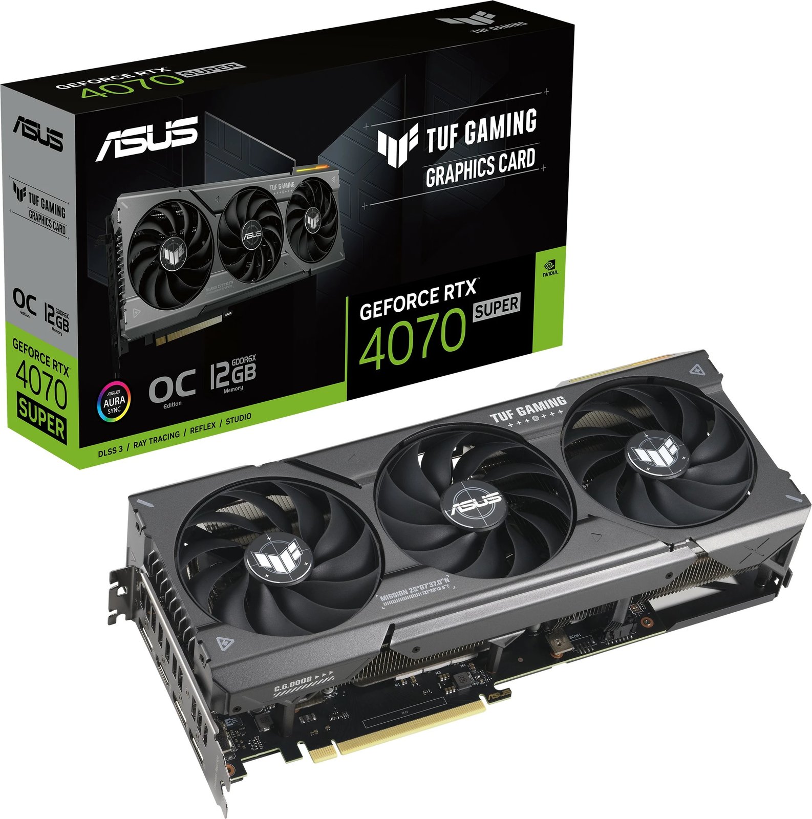 Kartelë grafike ASUS TUF Gaming TUF-RTX4070S-O12G-GAMING, GeForce RTX 4070 SUPER, 12 GB, GDDR6X, PCI Express 4.0 Kartelë grafike ASUS TUF Gaming TUF-RTX4070S-O12G-GAMING, GeForce RTX 4070 SUPER, 12 GB, GDDR6X, PCI Express 4.0