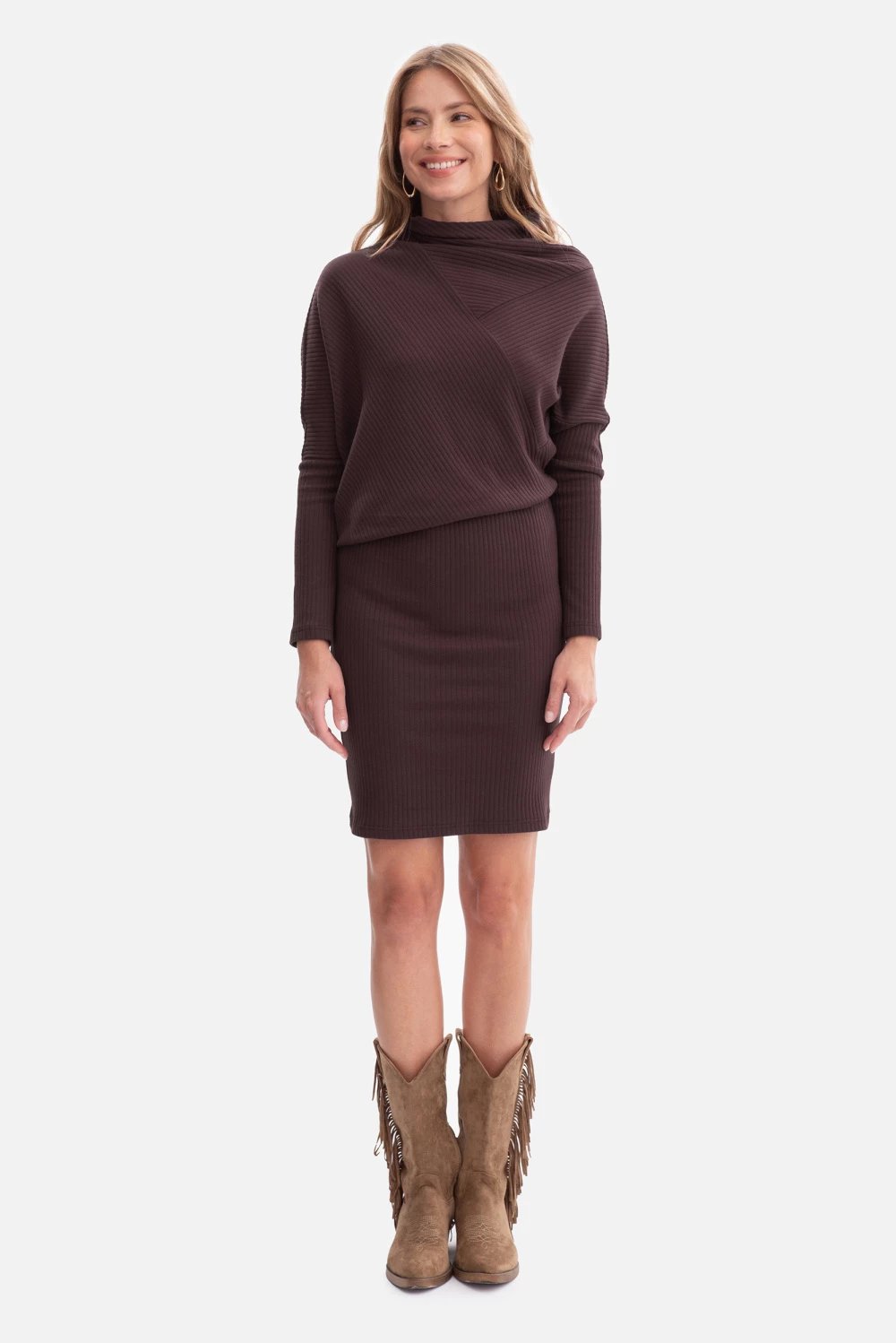 Fustan për femra BeWear 218625, kafe