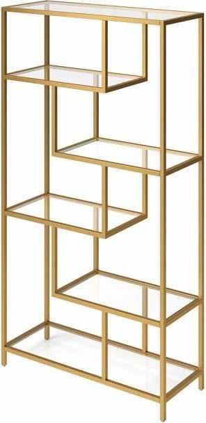 Raft librash dekorativ, ngjyrë ari, xham transparent, Skye Decor, By-30